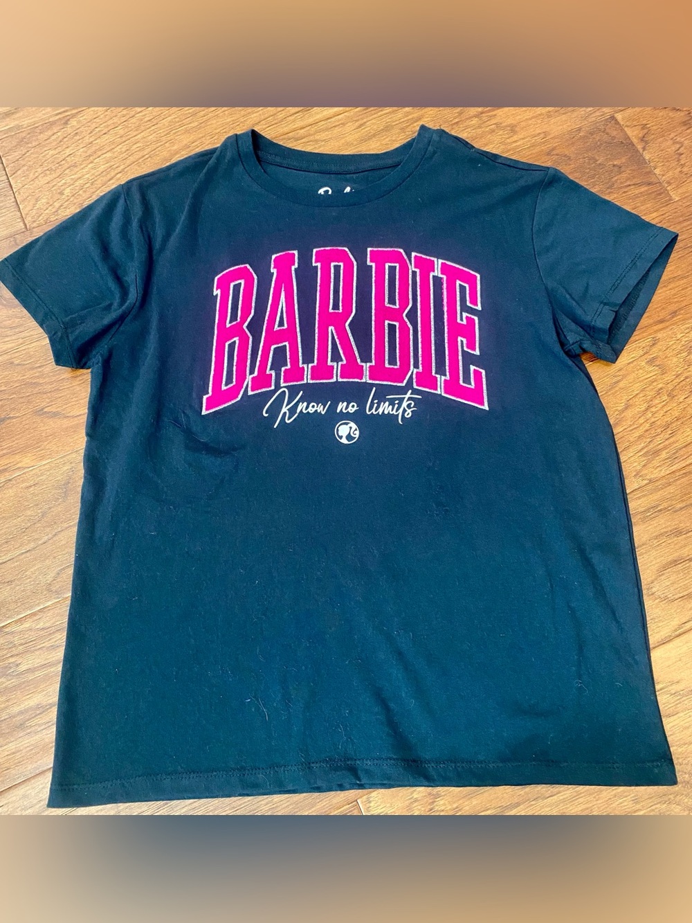 Barbie Movie Tee Shirt Women’s
Black "KNOW NO LIMITS" Embroidered Top
